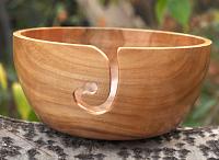 Yarn bowl, white birch, 8 x 4