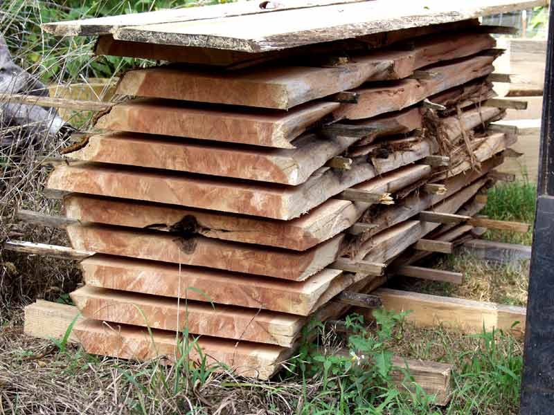cedar slabs cut on my sawmill