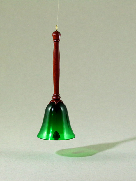 acrylic ornament green bell