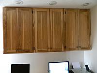 Home Office Cabinets - 42" tall - Hickory with a natural finish.