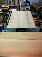 Freshly milled CVG Doug fir, for the side and back panels. Foreground (bottom) pieces will be used for the side panels while the background (top)...