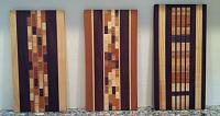 More, designer cutting boards.  The one in the middle is one of my favorites.  My wife designed the one on the right.  She enjoyed coming out to the...