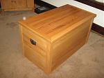 Blanket, or in my wife's case, quilting chest.  Modified it from some plans I saw for an old-time tool chest.  Solid Oak.  Mitered corners on the lid.