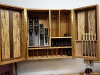 My hand tool cabinet featuring salted maple fro the kids tire swing tree in our yard