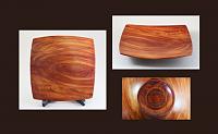 cedar, small squarish dished platter