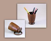 pencil holder, walnut