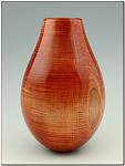 Curly Maple Vase #4 
 
7 5/8" high x 4 3/4" diameter x 1/8" thick, dyed with RIT dye 
 
Accepted to the Northern Exposure XVII juried art...